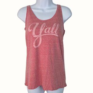Lady Y'all Heather Pink Sleeveless Racerback Graphic Tank Top Women's SIze Large